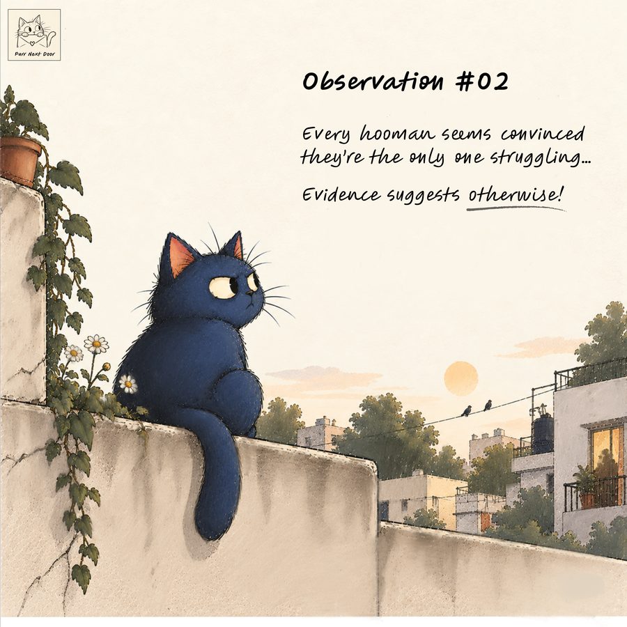 Observation number two: every human seems convinced they are the only one struggling; evidence suggests otherwise.